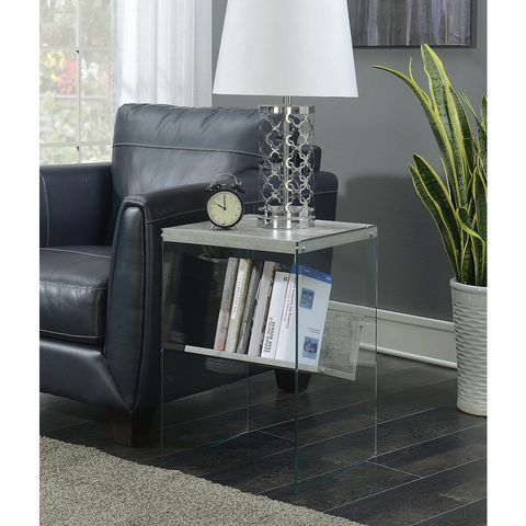 SoHo End Table - Modern Design with Tempered Glass Sides