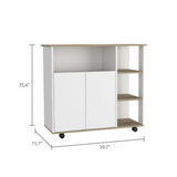 St. Thomas Kitchen Cart - Light Oak - White - WhatYouNeedSales