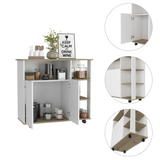 St. Thomas Kitchen Cart - Light Oak - White - WhatYouNeedSales