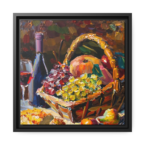 STILL LIFE FRUITS AND WINE Canvas Wall Art - By QueenNoble - WhatYouNeedSales