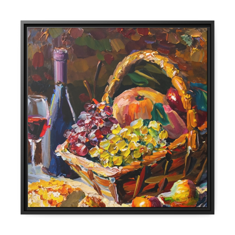 STILL LIFE FRUITS AND WINE Canvas Wall Art - By QueenNoble - WhatYouNeedSales