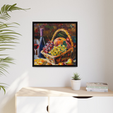 STILL LIFE FRUITS AND WINE Canvas Wall Art - By QueenNoble - WhatYouNeedSales