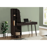 Home Office Computer Desk in Espresso Finish with Bookcase - Ember Workspace - WhatYouNeedSales