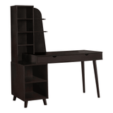 Home Office Computer Desk in Espresso Finish with Bookcase - Ember Workspace - WhatYouNeedSales