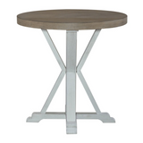 Summerville Round End Table - Cottage Style Two Tone Finish