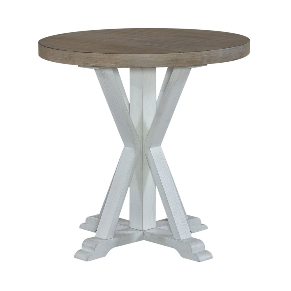 Summerville Round End Table - Cottage Style Two Tone Finish