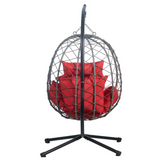 Summit Single-Person Egg Swing Chair in Grey Steel Frame