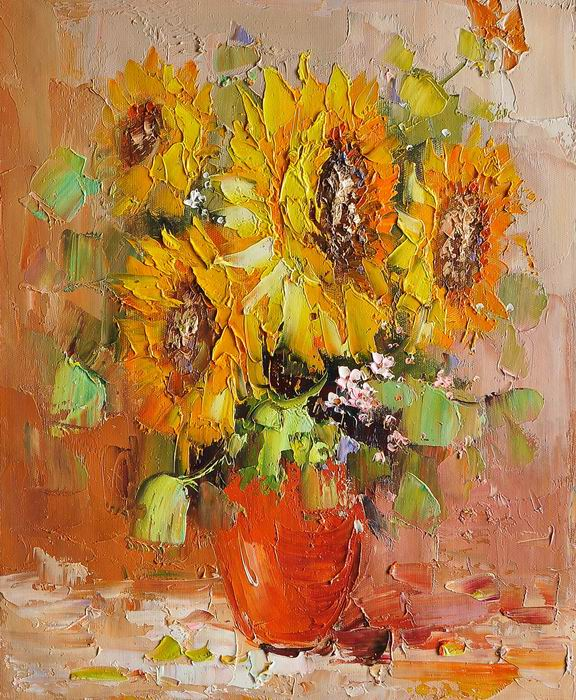 Sunflower Knife Yellow Art Painting - WhatYouNeedSales