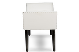 Tamblin White Faux Leather Upholstered Large Ottoman Seating Bench - WhatYouNeedSales