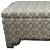 "Taupe Geometric Storage Bench with Ottomans Four Piece Set" - WhatYouNeedSales