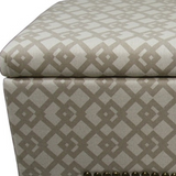 "Taupe Geometric Storage Bench with Ottomans Four Piece Set" - WhatYouNeedSales