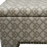 "Taupe Geometric Storage Bench with Ottomans Four Piece Set" - WhatYouNeedSales