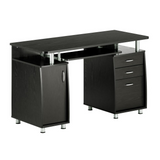 Techni Mobili Complete Workstation Computer Desk with Storage, Espresso - WhatYouNeedSales