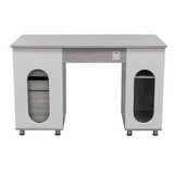 Techni Mobili Complete Workstation Computer Desk with Storage. Color: Grey - WhatYouNeedSales