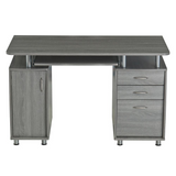 Techni Mobili Complete Workstation Computer Desk with Storage. Color: Grey - WhatYouNeedSales