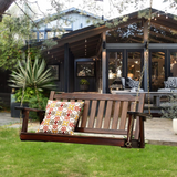 Torch Wood Front Porch Swing with Chains - Relax and Unwind