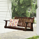 Torch Wood Front Porch Swing with Chains - Relax and Unwind