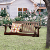 Torch Wood Front Porch Swing with Chains - Relax and Unwind