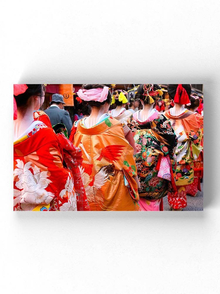 Traditional Japanese Kimonos Wrapped Canvas -Image by Shutterstock - WhatYouNeedSales