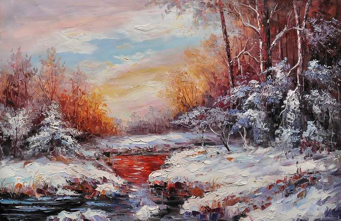 Tree Snow Knife Art Landscape Painting - WhatYouNeedSales