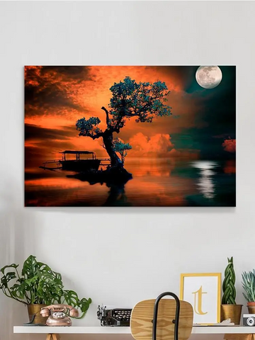 Tree Under The Moonlight Canvas -Image by Shutterstock - WhatYouNeedSales