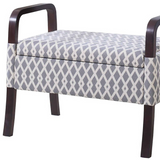 "Trellis Print Mid Century Vanity Storage Bench" - WhatYouNeedSales