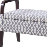 "Trellis Print Mid Century Vanity Storage Bench" - WhatYouNeedSales