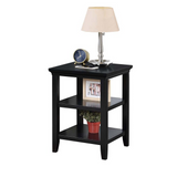 Tribeca End Table with Shelves Black - Sleek Design