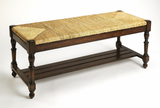 "Updated Traditional Mahogany And Wicker Bench" - WhatYouNeedSales