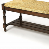 "Updated Traditional Mahogany And Wicker Bench" - WhatYouNeedSales