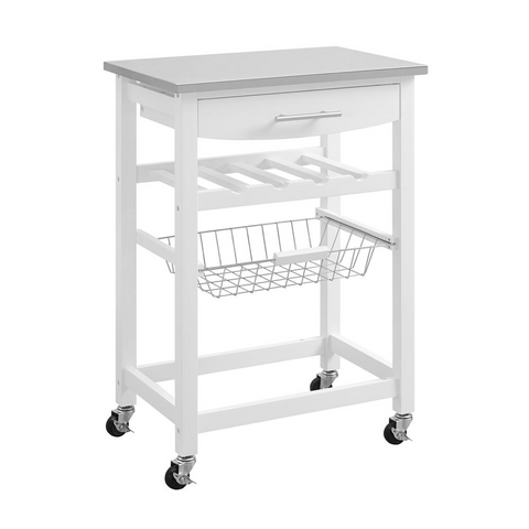 Clarke White Kitchen Cart - WhatYouNeedSales