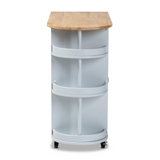 Natural Finished Wood Kitchen Storage Cart - WhatYouNeedSales