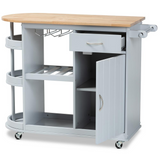 Natural Finished Wood Kitchen Storage Cart - WhatYouNeedSales