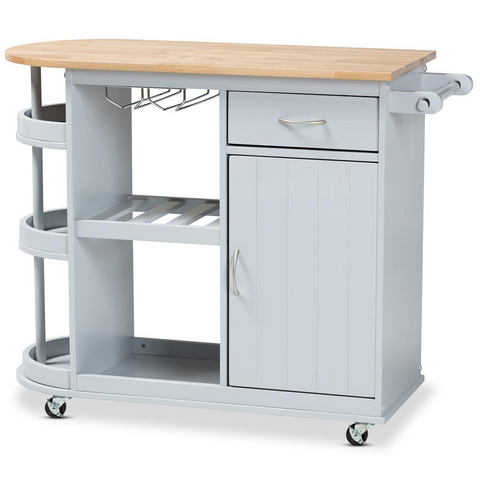 Natural Finished Wood Kitchen Storage Cart - WhatYouNeedSales