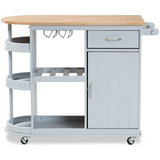 Natural Finished Wood Kitchen Storage Cart - WhatYouNeedSales