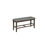 Upholstered Tufted Counter Height Bench with Footrest, Dark Grey - WhatYouNeedSales