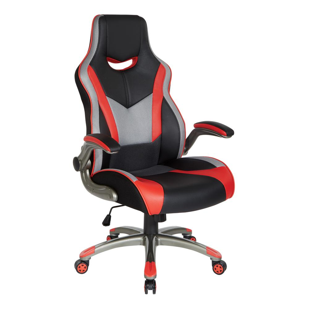 Uplink Gaming Chair in Faux Leather with Red Accents, UPK25 - WhatYouNeedSales