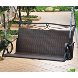 Valencia Resin Wicker/Steel Loveseat Swing - Chocolate