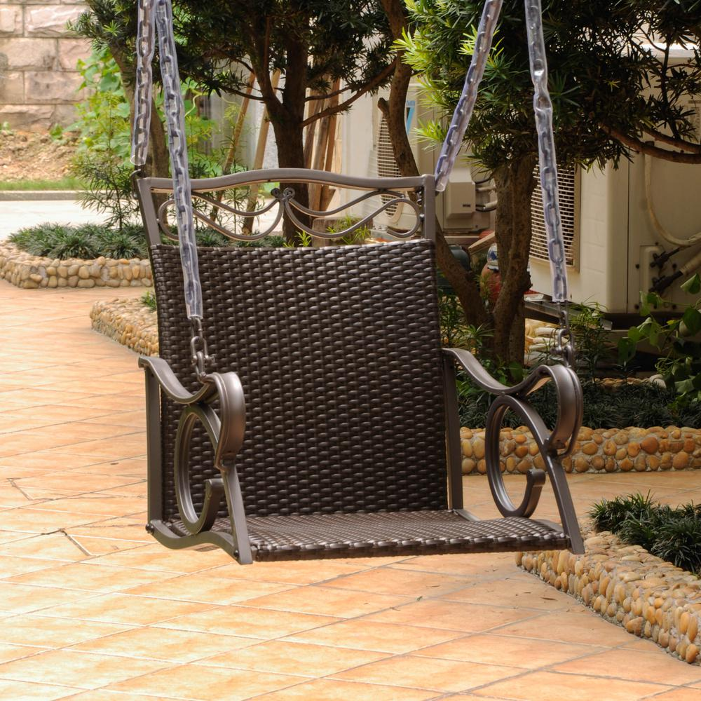 Valencia Resin Wicker/Steel Single Chair Swing - Weather