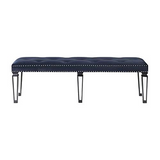 Varian II Bench, Black Velvet & BLACK & Sliver FINISH (BD00589) - WhatYouNeedSales