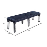 Varian II Bench, Black Velvet & BLACK & Sliver FINISH (BD00589) - WhatYouNeedSales