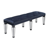 Varian II Bench, Black Velvet & BLACK & Sliver FINISH (BD00589) - WhatYouNeedSales