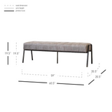 Venturi PU Leather Tufted Bench - WhatYouNeedSales