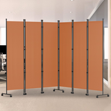 VEVOR 6 Panel Room Divider, 6 FT Tall, Freestanding & Folding Privacy Screen w/ Swivel Casters & Aluminum Alloy Frame, Oxford Bag Included, Room Partition for Office Home, 121"W x 14"D x 73"H