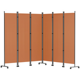 VEVOR 6 Panel Room Divider, 6 FT Tall, Freestanding & Folding Privacy Screen w/ Swivel Casters & Aluminum Alloy Frame, Oxford Bag Included, Room Partition for Office Home, 121"W x 14"D x 73"H