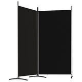 vidaXL 2-Panel Room Divider Black 68.9"x70.9" Fabric - WhatYouNeedSales