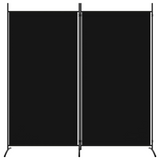 vidaXL 2-Panel Room Divider Black 68.9"x70.9" Fabric - WhatYouNeedSales