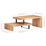 vidaXL 2 Piece Coffee Table Set Solid Acacia Wood - WhatYouNeedSales