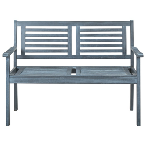 vidaXL 2-Seater Patio Bench 47.2" Gray Solid Eucalyptus Wood - WhatYouNeedSales