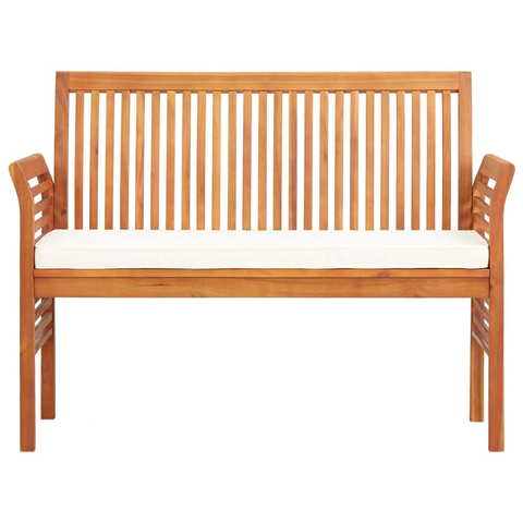 vidaXL 2-Seater Patio Bench with Cushion 47.2" Solid Acacia Wood - WhatYouNeedSales